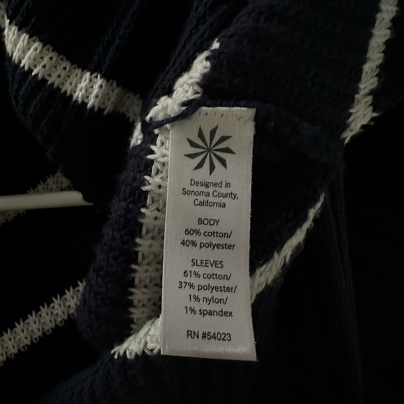 Athleta Sweater Womens XXS Navy Stripe Peaceful Wrap Chunky Oversized Cardigan - Picture 7 of 12